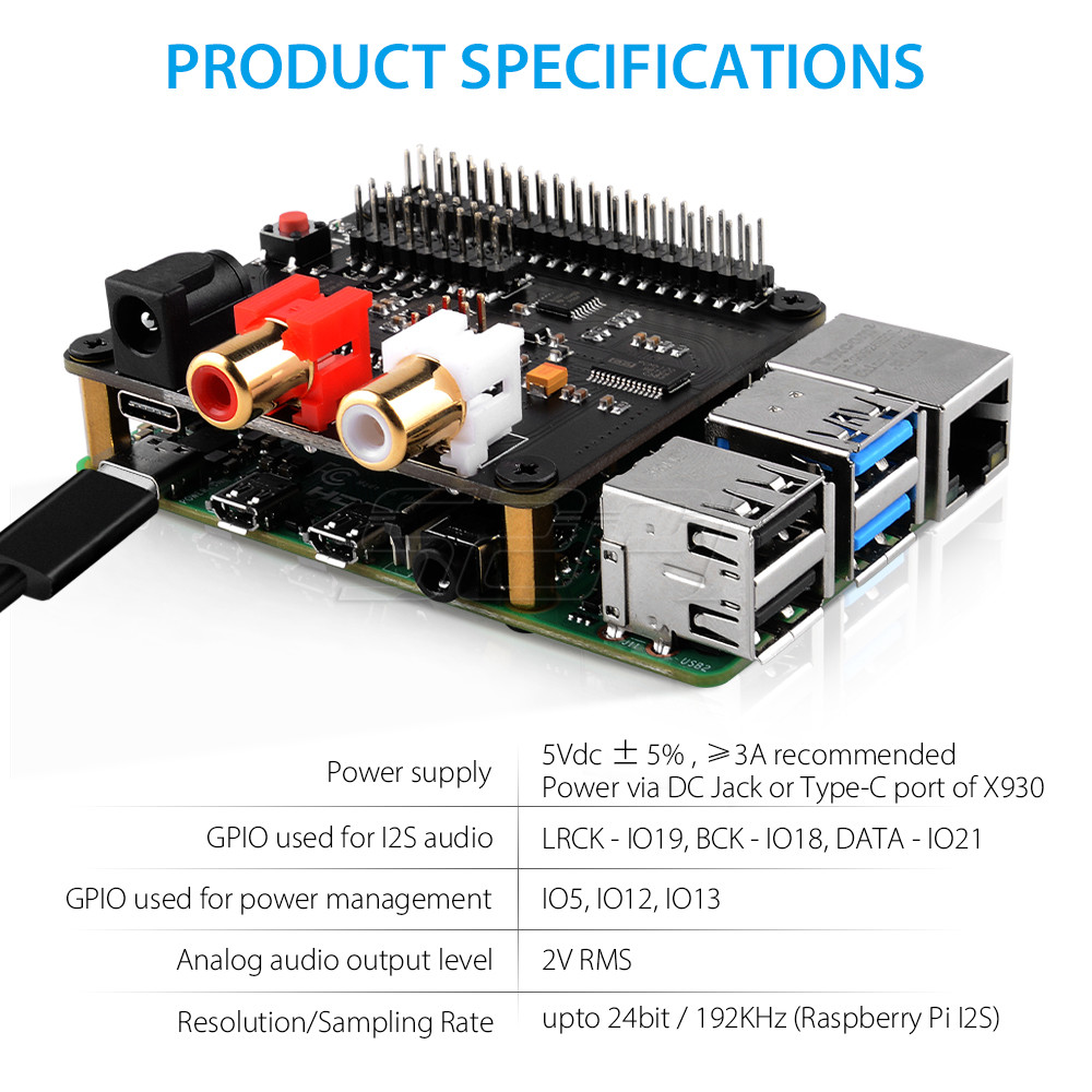 52Pi X930 Bluetooth 5.0 HiFi D - Deskpi Super6C ulasan dan harga